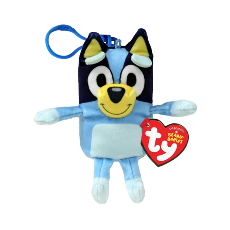 TY Floppy Plush with Clip, Bluey, 5 Inches, 1 Count
