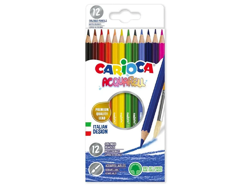 Pochette de 12 crayons de couleurs aquarelles - Carioca