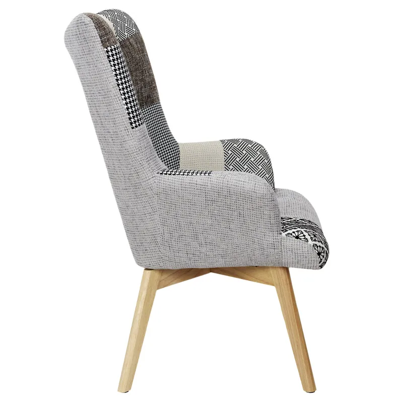 FAUTEUIL HELSINKI PATCHWORK GRIS