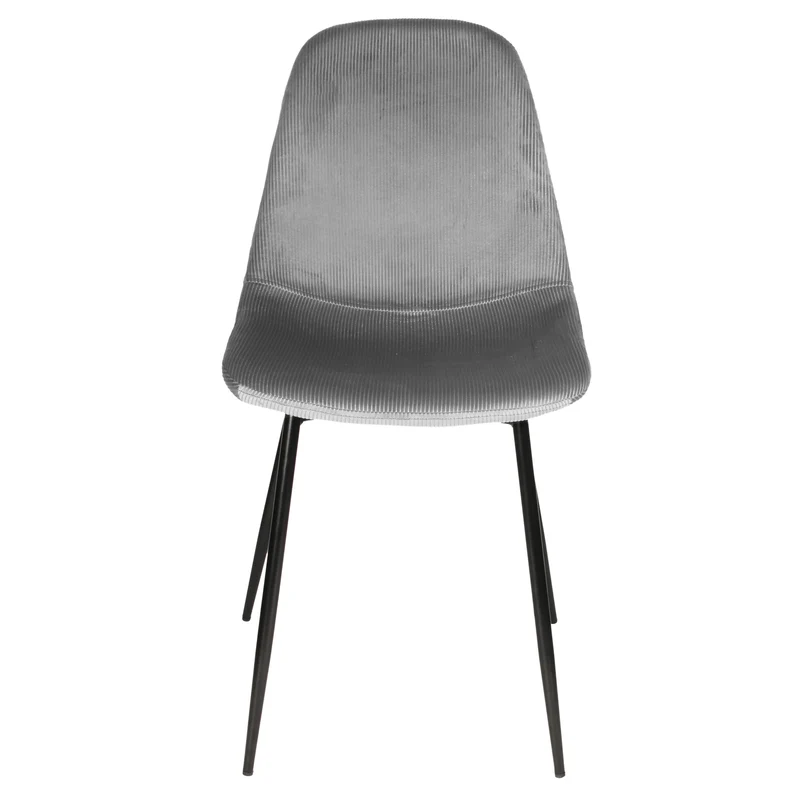 CHAISE VELOURS COTELE GIULIA GRIS - LOT DE 4