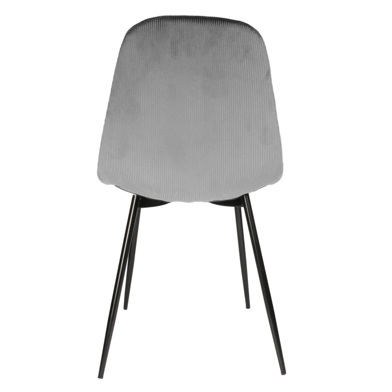 CHAISE VELOURS COTELE GIULIA GRIS - LOT DE 4