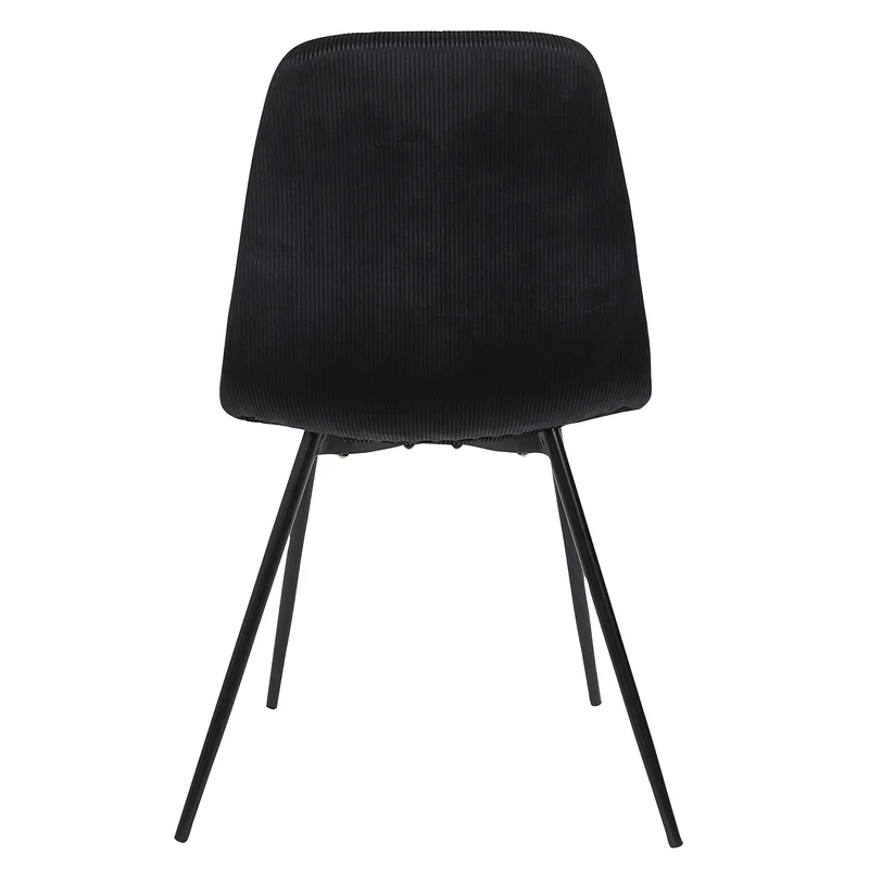 CHAISE VELOURS COTELE GIULIA NOIR - LOT DE 4
