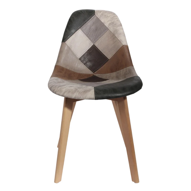 CHAISE PATCHWORK PU - LOT DE 4