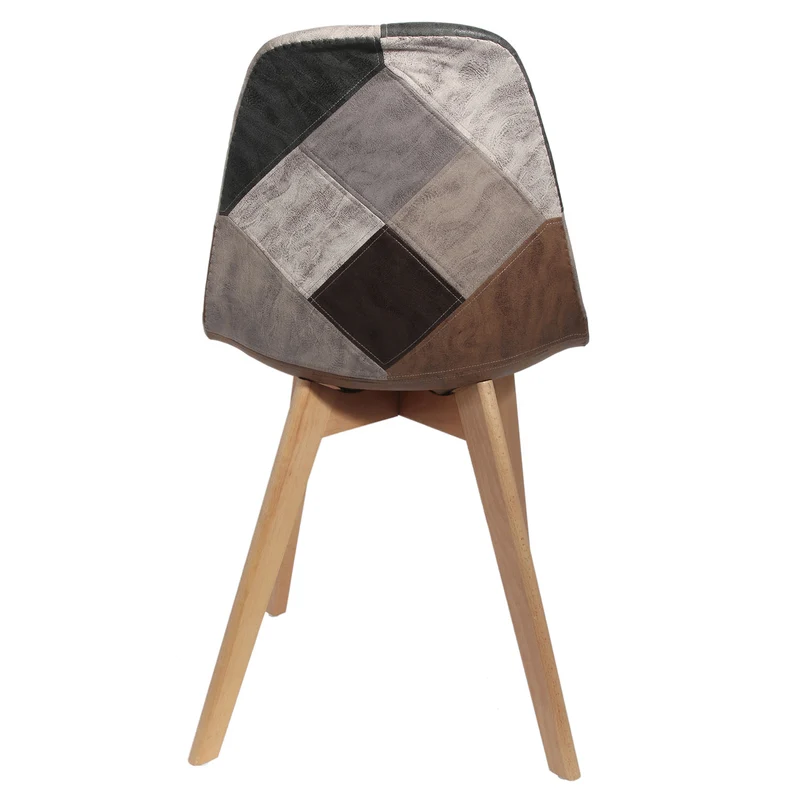 CHAISE PATCHWORK PU - LOT DE 4