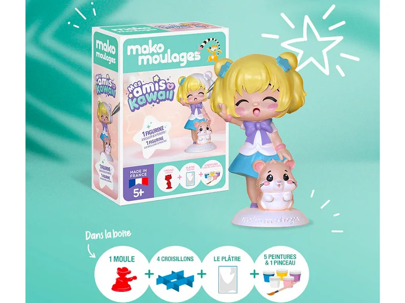 La fille et son hamster Kawaii - Mako moulages