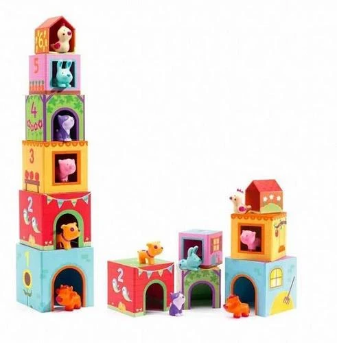 Djeco Stacking Game Topanifarm / Jeu d'empilement Topanifarm