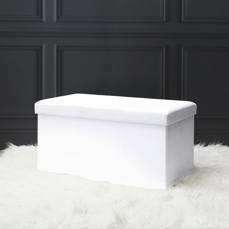 COFFRE BANC PLIABLE PU BLANC