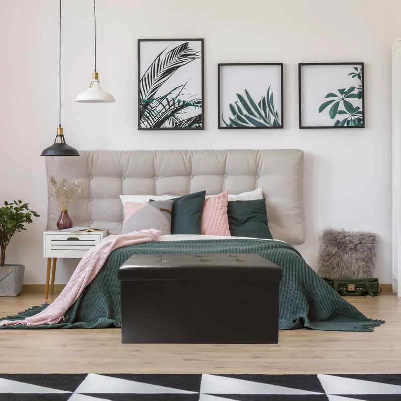 COFFRE BANC PLIABLE PU NOIR