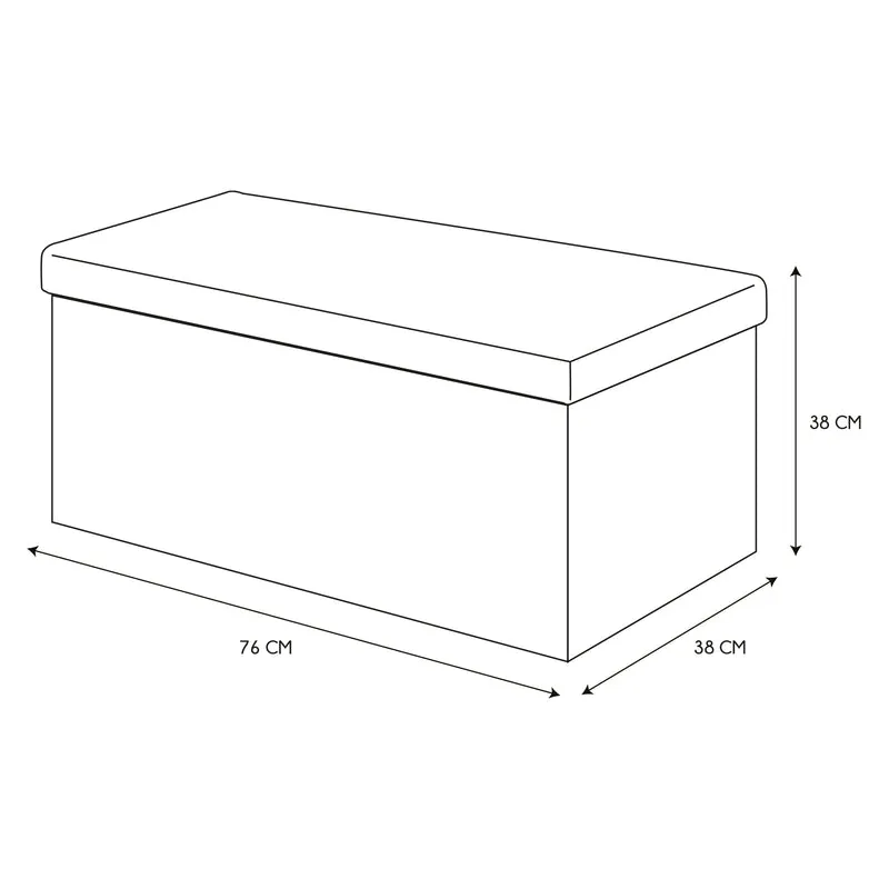 COFFRE BANC PLIABLE PU NOIR
