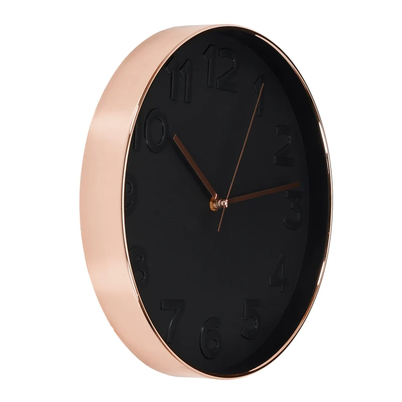 HORLOGE RONDE 30.5CM NOIRE CUIVREE