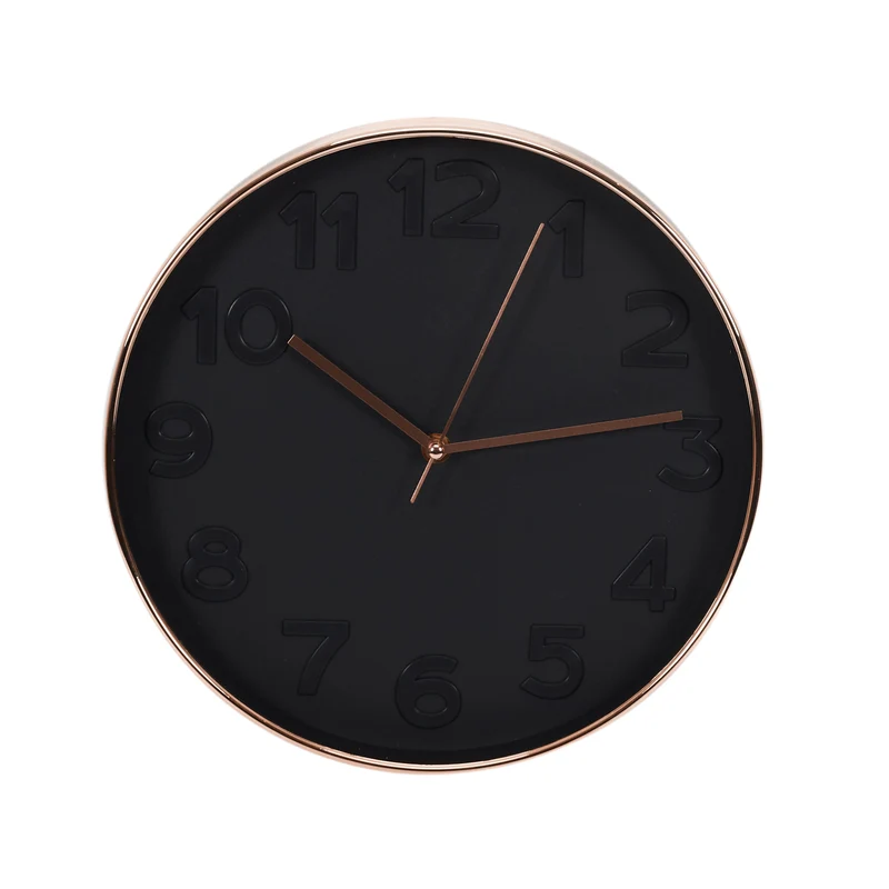 HORLOGE RONDE 30.5CM NOIRE CUIVREE