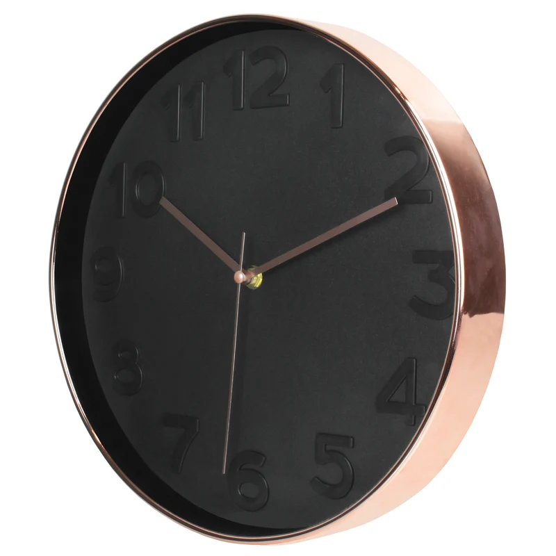 HORLOGE RONDE 30.5CM NOIRE CUIVREE
