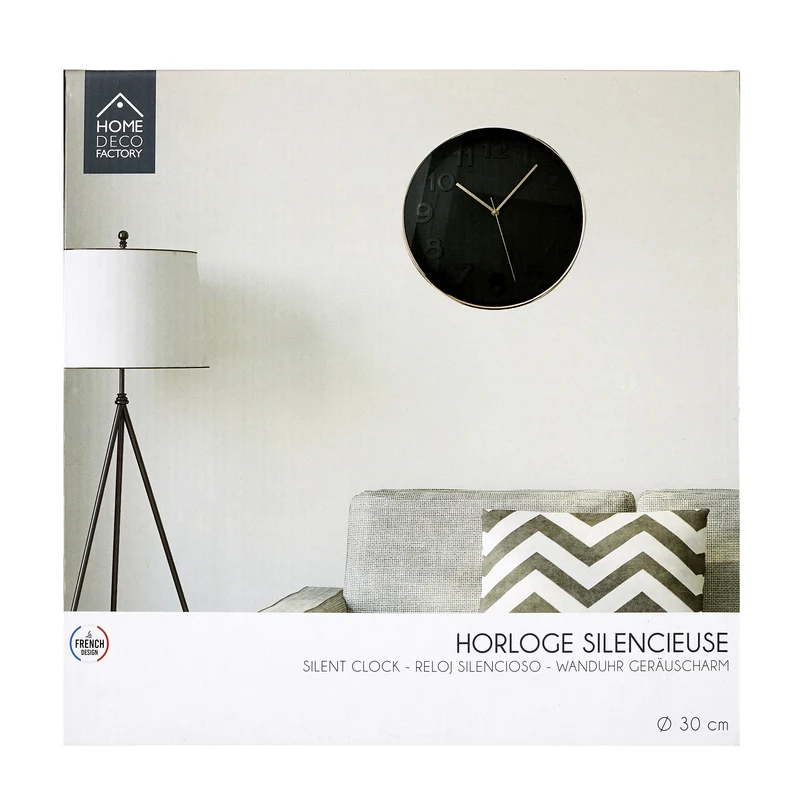 HORLOGE RONDE 30.5CM NOIRE CUIVREE