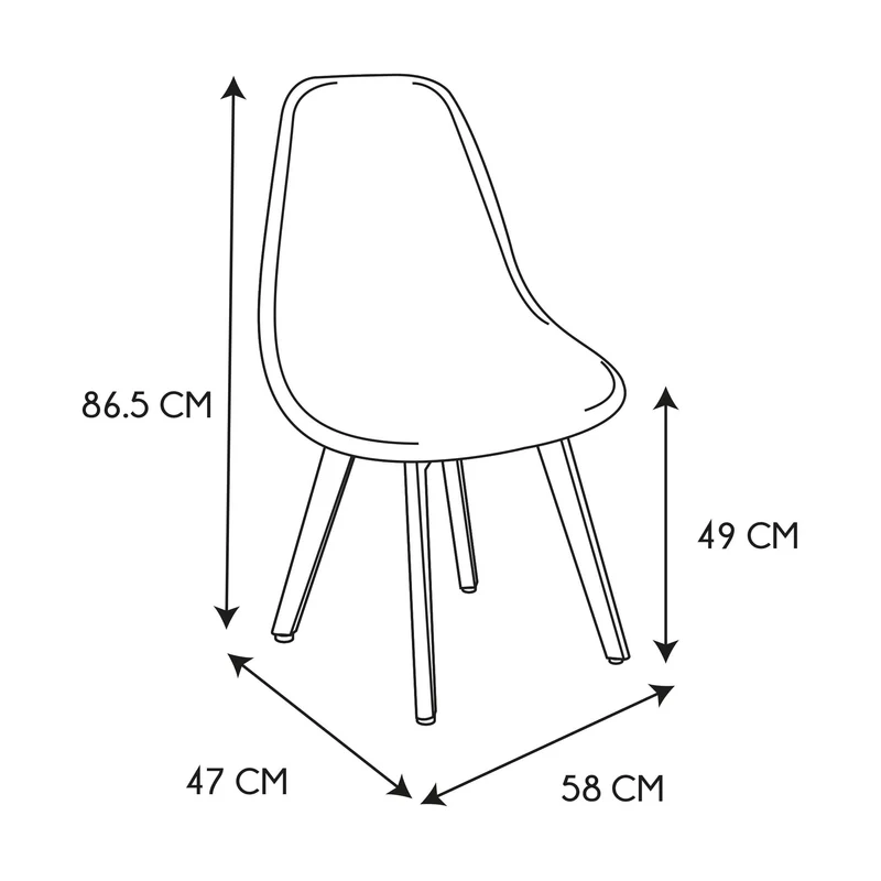 CHAISE SCANDINAVE PATCHWORK - LOT DE 4