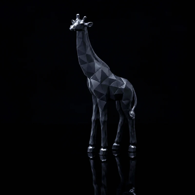 GIRAFE ORIGAMI NOIR H40CM