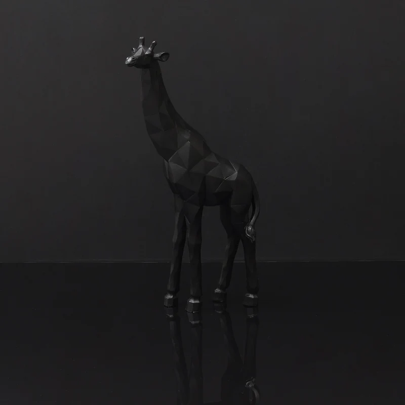 GIRAFE ORIGAMI NOIR H40CM