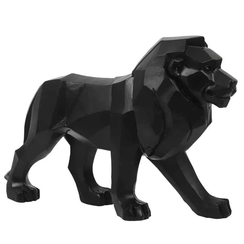 LION ORIGAMI NOIR L33CM