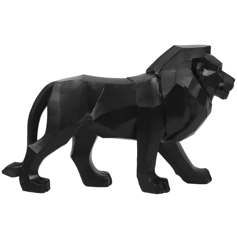 LION ORIGAMI NOIR L33CM