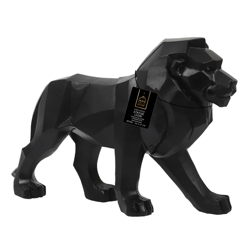 LION ORIGAMI NOIR L33CM