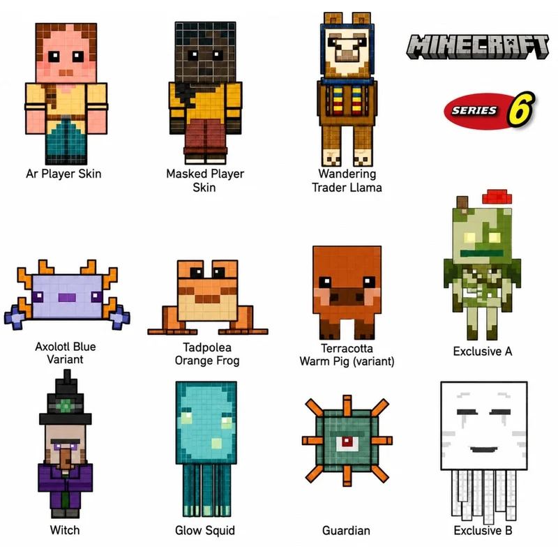 Minecraft 3D Foam Bag Clip, Mystery Bag Clip, 1 Count
