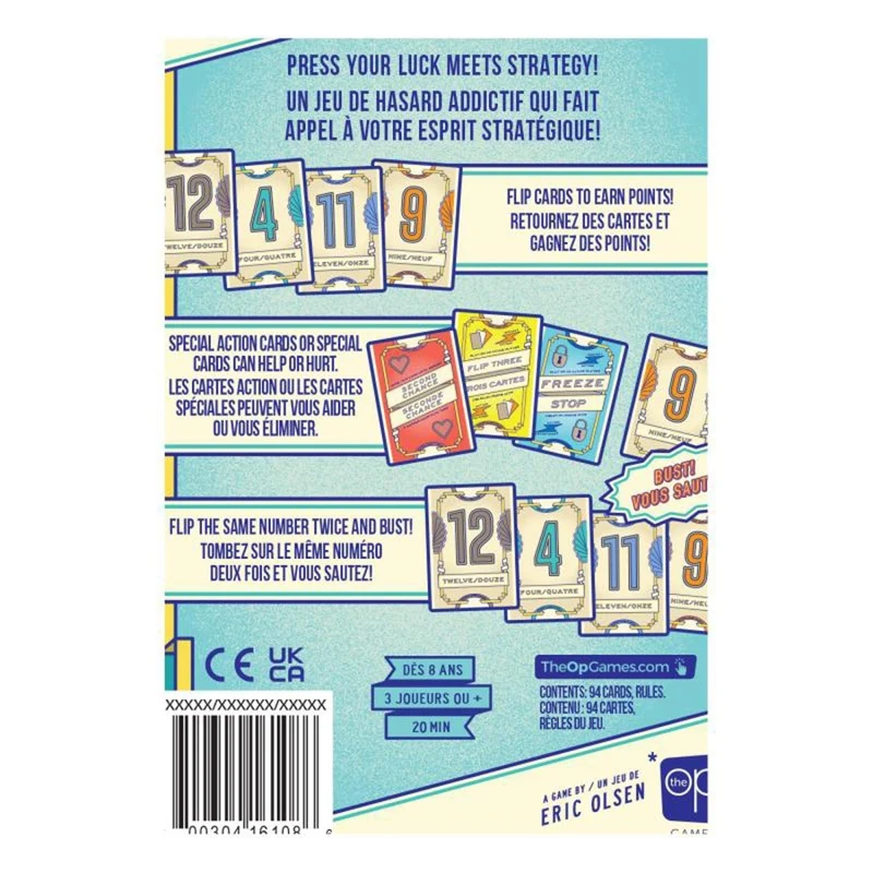 Flip 7 Card Game, Bilingual Card Game, 1 Count