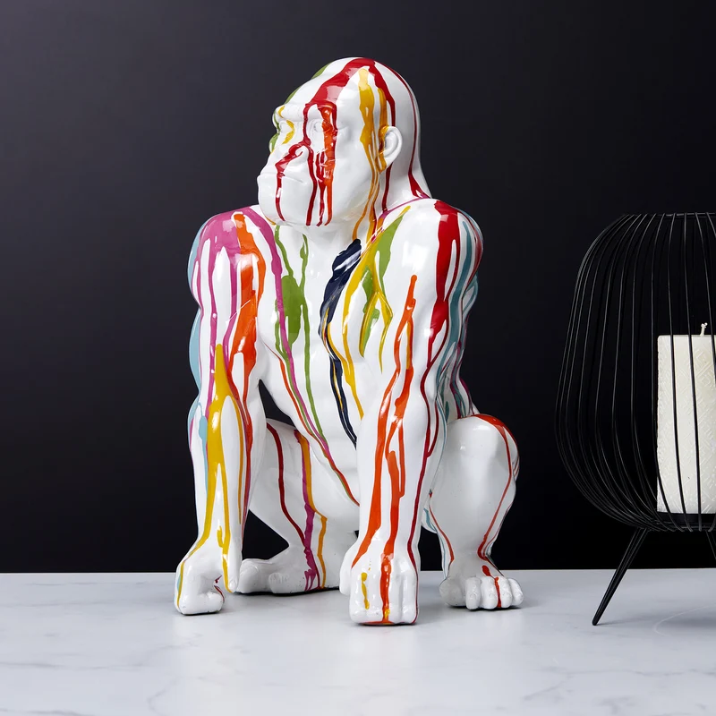 GORILLE BLANC RAINBOW DECO 46CM