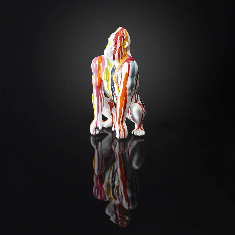 GORILLE DECO BLANC RAINBOW 24CM