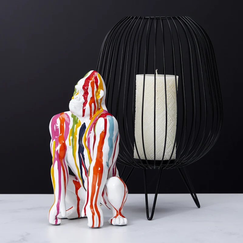 GORILLE DECO BLANC RAINBOW 24CM