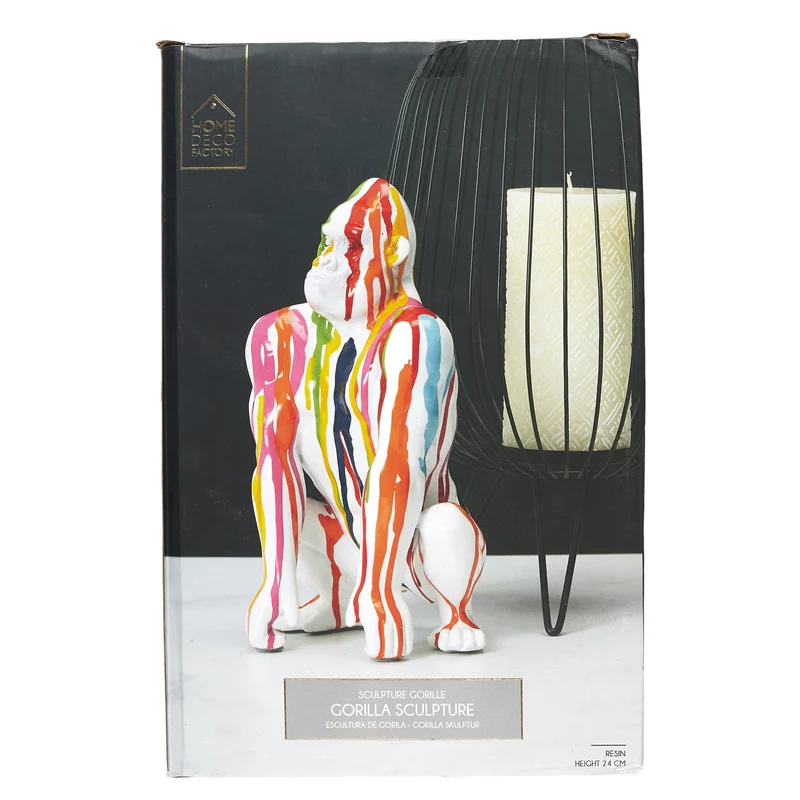 GORILLE DECO BLANC RAINBOW 24CM