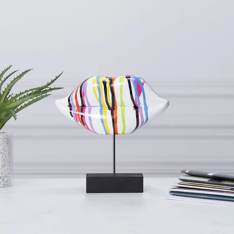 DECO A POSER BOUCHE MULTICOLORE H20CM