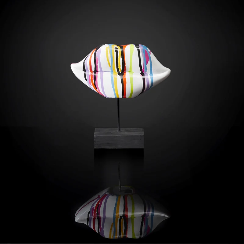 DECO A POSER BOUCHE MULTICOLORE H20CM
