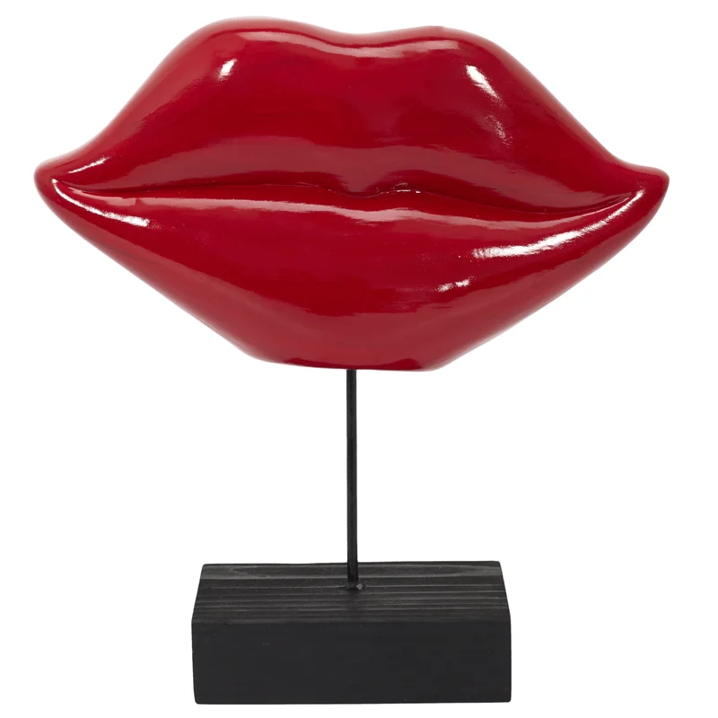 DECO A POSER BOUCHE ROUGE H20CM