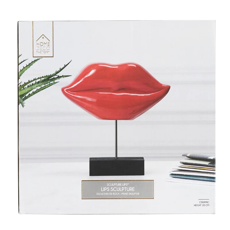 DECO A POSER BOUCHE ROUGE H20CM