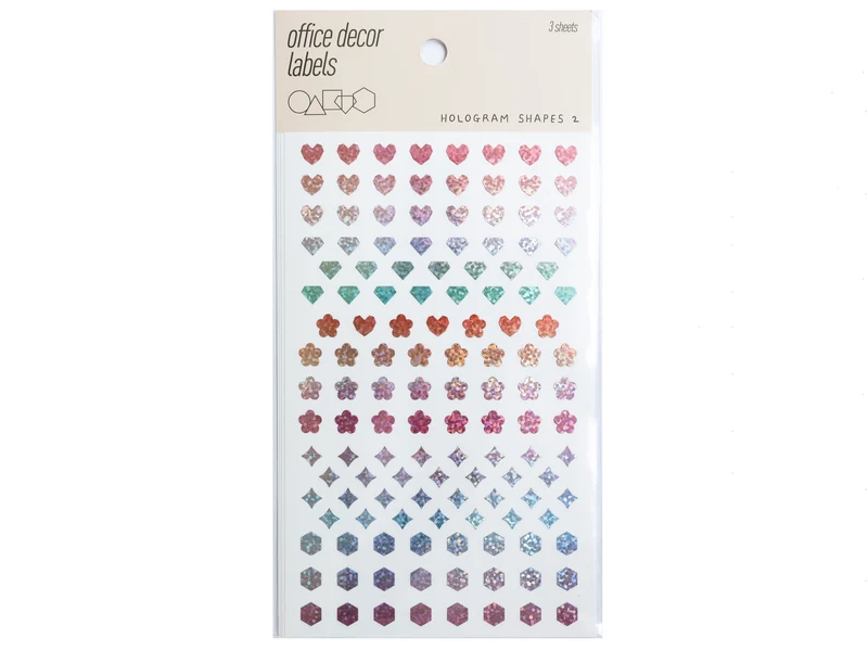3 planches de stickers - formes holographiques 2