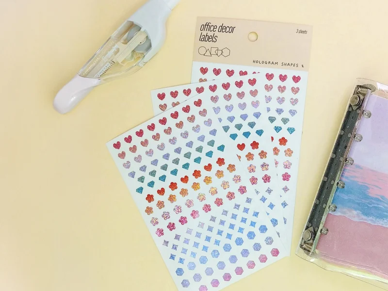 3 planches de stickers - formes holographiques 2