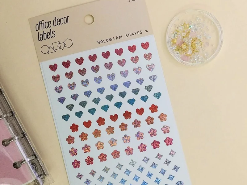 3 planches de stickers - formes holographiques 2