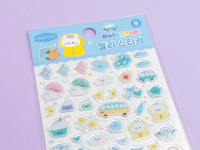 Mini stickers épais coréens - oiseau bleu