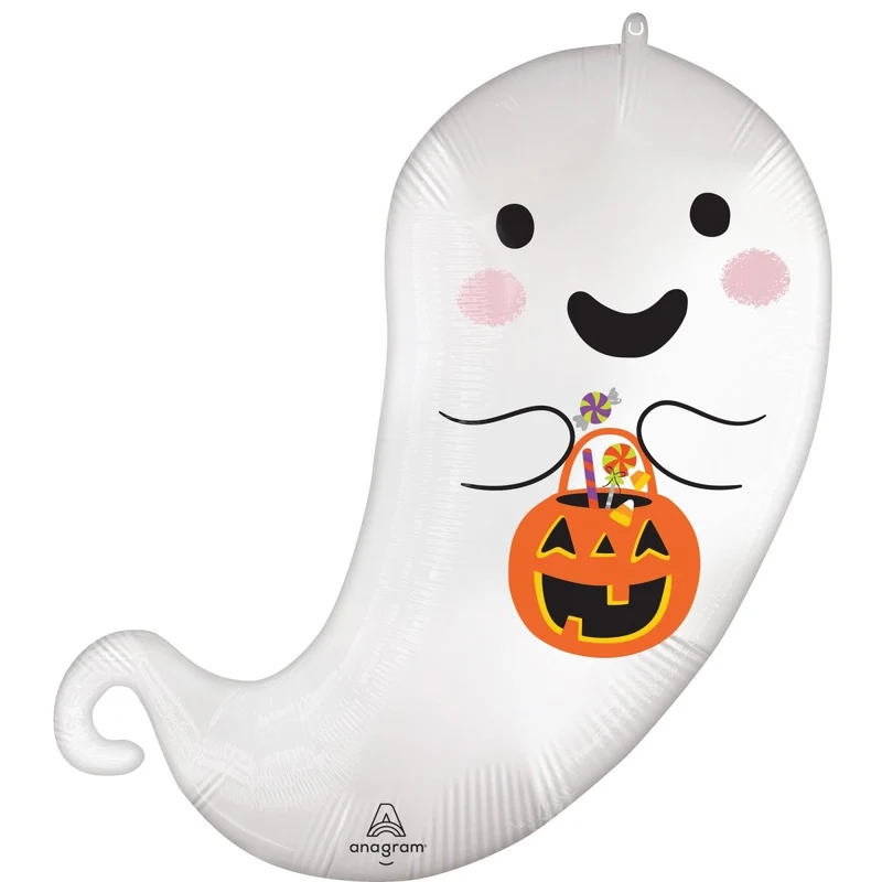 Trick or Treat Ghost Supershape Mylar Foil Balloon, 24 Inches, 1 Count