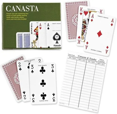 Double Deck Cards & Canasta Scorecards - Double jeu de cartes et feuilles de score de canasta