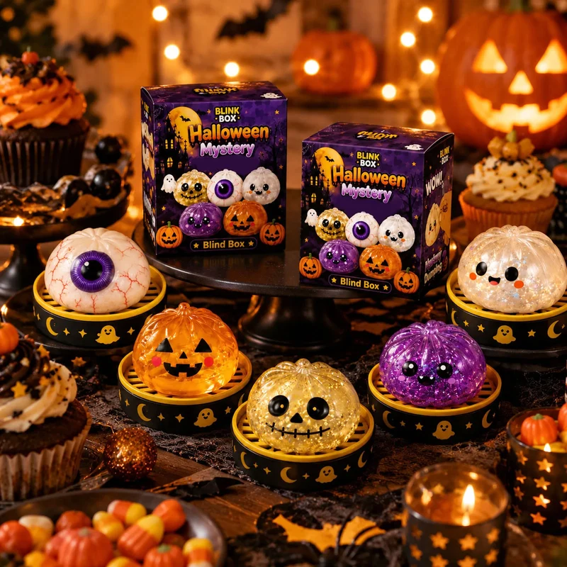Halloween Mystery Blind Box Glitter Squishy 🎃👻 Une surprise effrayamment amusante !