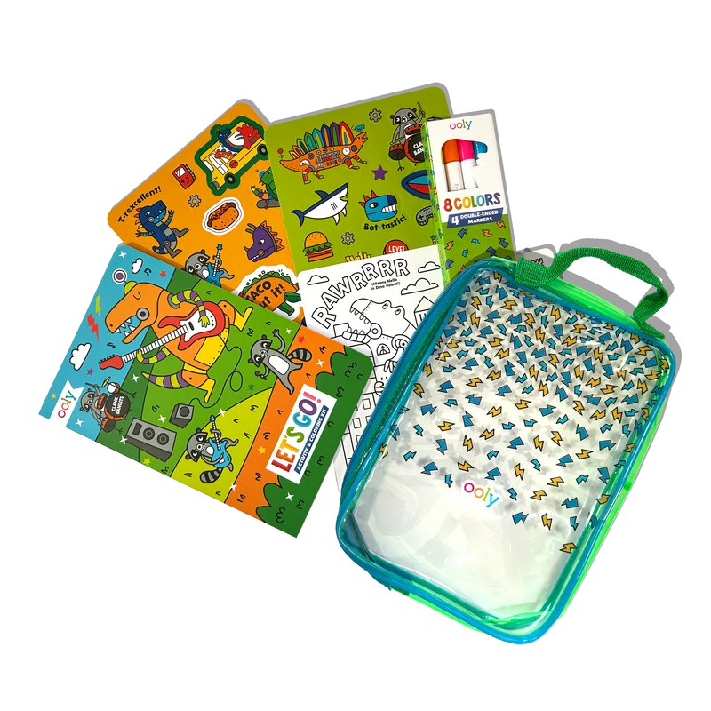 OOLY Let's Go! Robo Dinos Activity & Coloring Kit