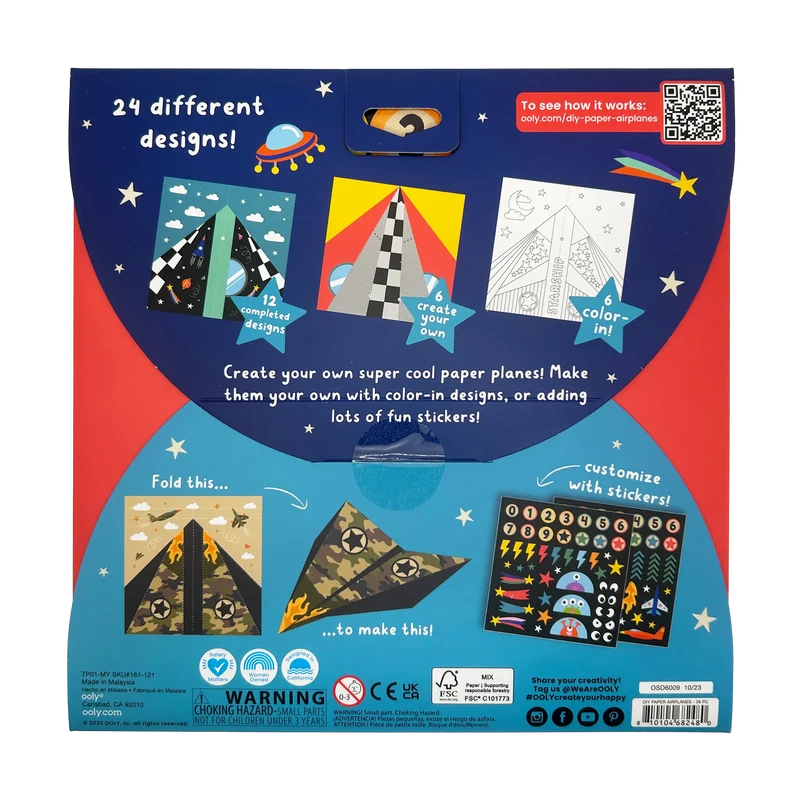 OOLY DIY Paper Airplanes Activity Kit 24ct