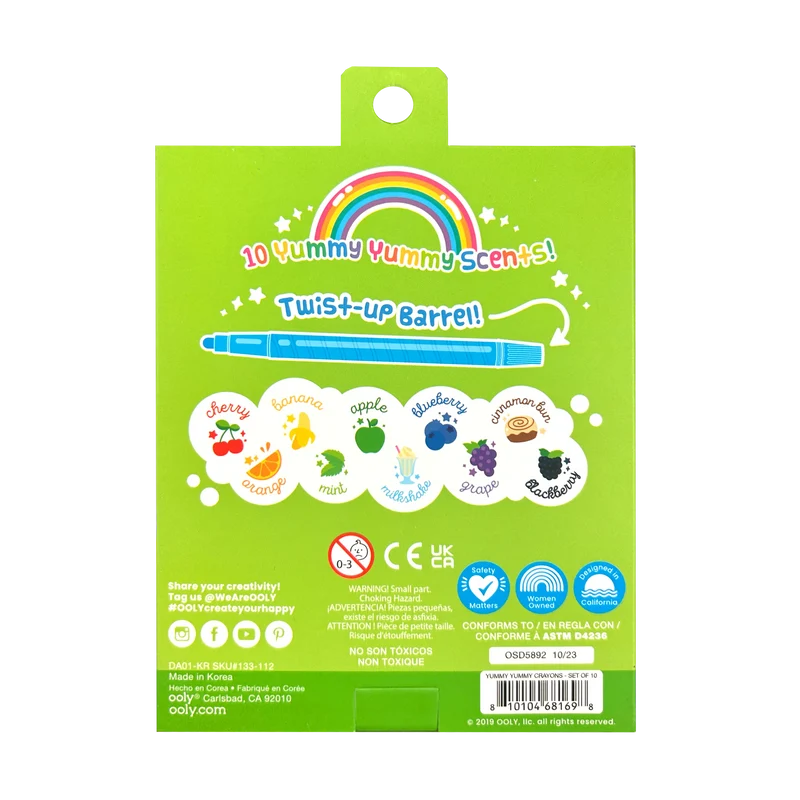 OOLY Yummy Yummy Scented Twist-Up Crayons 10-Piece Set
