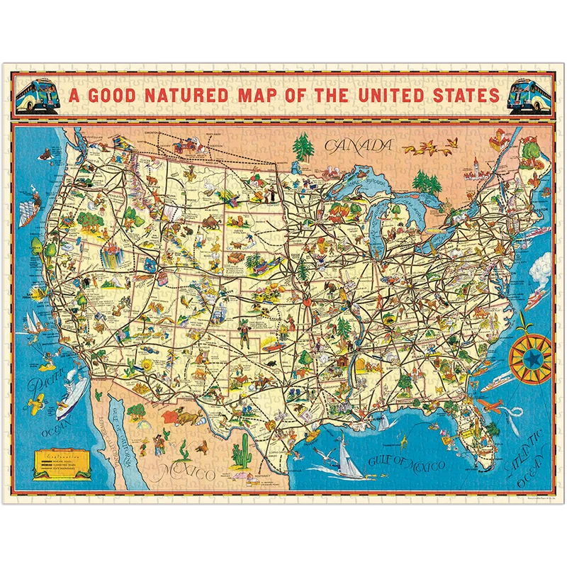 USA Map 1,000 Piece Puzzle