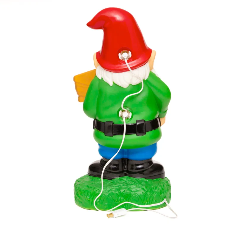 Go Away! Blow Mold Light Up Gnome - 2 feet tall