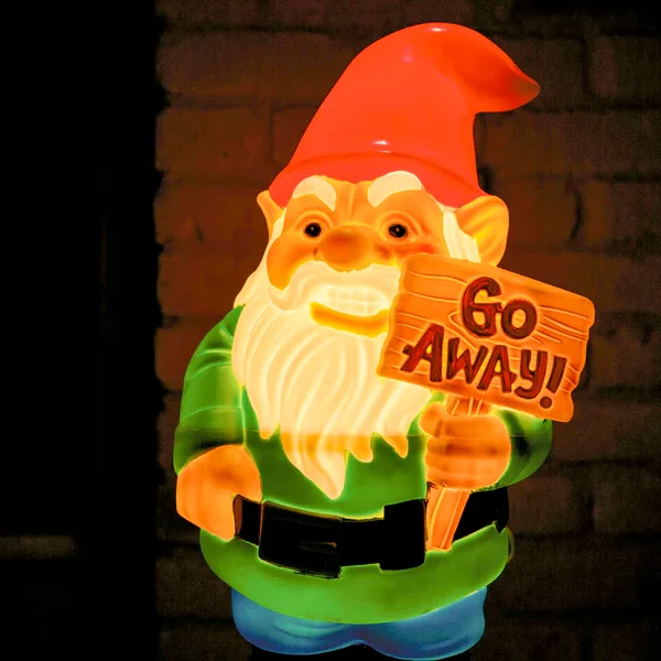 Go Away! Blow Mold Light Up Gnome - 2 feet tall