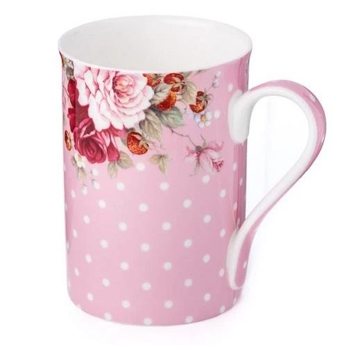 McIntosh Dots & Roses Pink Classico Mug - Tasse pois et roses roses