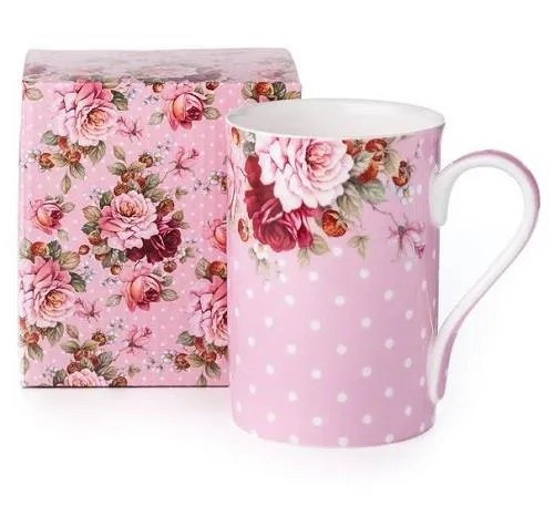 McIntosh Dots & Roses Pink Classico Mug - Tasse pois et roses roses
