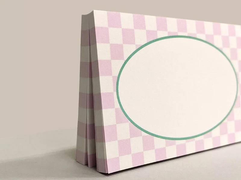 Bloc-notes damier rose