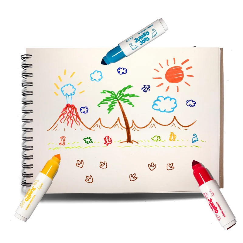 OOLY Jumbo Jots Dinosaur Dual Tip Stamp Markers 8-Piece Set